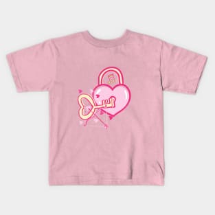 Heart Shaped Lock And Key Kids T-Shirt